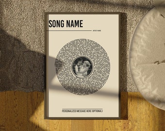 Benutzerdefinierte Vinyl Poster | Personalisierte Vinyl Songtexte Print | Hochzeit Song Dance | Anpassbare Musik Geschenk | Jubiläumsgeschenk | Geschenk für ihn sie