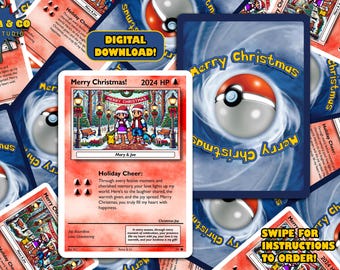 Custom Pokemon Card | Merry Christmas Personalized Gift | Special Occasions | Last Minute Gift | Digital Download Pokemon Card