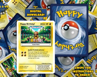 Custom Pokemon Card | Personalized Birthday Gift | Special Occasions | Last Minute Gift | Digital Download Pokemon Card