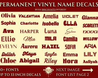 Personalized Name Decals / Bespoke Vinyl Name Stickers / Customized Decals / Yeti Custom Stickers / Wedding Name Decals / Name Labels