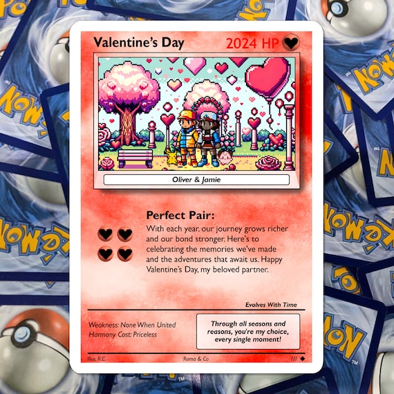 custom pokemon valentines cards Valentines Day / Anniversary Card main image 1