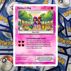 Custom Pokémon Card Personalized Mother's Day Gift for Mom Special Occasions Last Minute Gift image 10