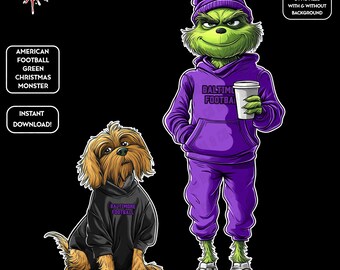 Green Monster Christmas PNGs | Baltimore Football | NFL Football Fan | Movie Christmas | Digital Download for Sublimation & Crafts