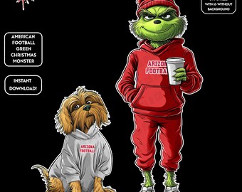 Green Monster Christmas PNGs | Arizona Football | NFL Football Fan | Movie Christmas | Digital Download for Sublimation & Crafts