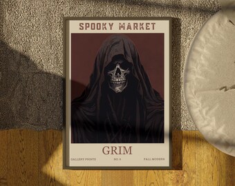 Spooky Market Print, Halloween Wall Art, Horror Decor Posters, Halloween Town, Boo, Custom Wall Art Set, Digital Download
