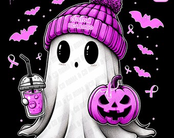 Custom Cute Ghost Football Fall PNG | Halloween BCA Football Fan Ghost with Pumpkin | Digital Download for Sublimation & Crafts