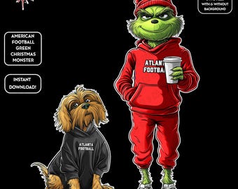 Green Monster Christmas PNGs | Atlanta Football | NFL Football Fan | Movie Christmas | Digital Download for Sublimation & Crafts