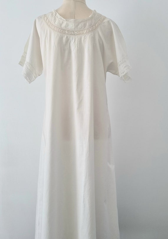 Antique 1900's Edwardian Cotton Lace Nightgown Me… - image 8