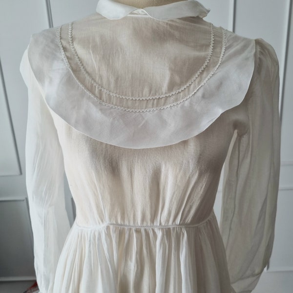 Antique 1910 Edwardian French Cotton Garden Dress Size Small