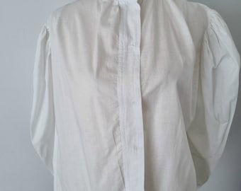 Antique 1900s Edwardian White Cotton Blouse