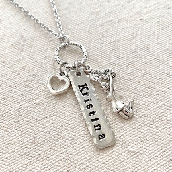 Cheerleaders Custom Necklace with Names, Cheerleading Camp, Girls Cheer Team Necklace