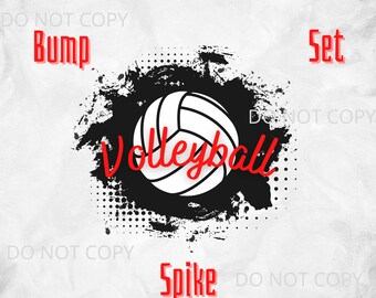 Volleyball Sport Bump Set Spike Black Paint Design Tumbler Wrap Sublimation Digital PNG Waterslide Tumbler Wrap