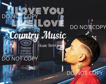 Te amo como amo la música country. Diseño de barra de Kane Brown. Envoltura para vaso. Sublimación PNG. Tobogán de agua. Envoltura digital para vaso.