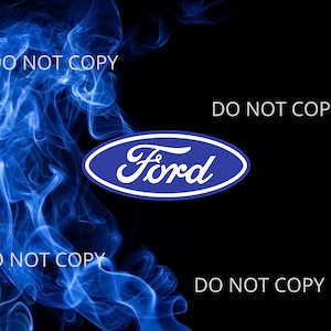 Ford Vehicles Logo Blue Smoke Design Tumbler Wrap Sublimation PNG Waterslide Digital Tumbler Wrap