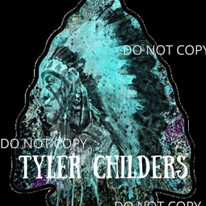 Tyler Childers Indian Head Blue Arrowhead Sublimation PNG Digital Shirt Design