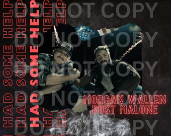 I Had Some Help Country Music Song Black Smoke Tumbler Wrap Design Sublimation Waterslide PNG Tumbler Design Digital