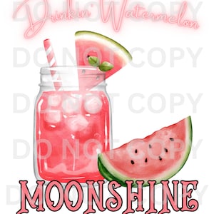Drinkin Watermelon Moonshine Lainey Wilson Country-Musik-Einmachglas-Wassermelonen-Shirt-Design Sublimation Waterslide PNG-Shirt-Design