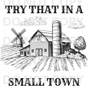 Experimente isso em uma cidade pequena Jason Aldean Country Music Farm Design de camisa Sublimação Waterlide PNG Design de camisa