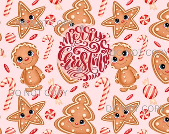 Envoltura para vaso con diseño de caramelo de menta y pan de jengibre de Feliz Navidad, sublimación, tobogán de agua, PNG, envoltura digital para vaso