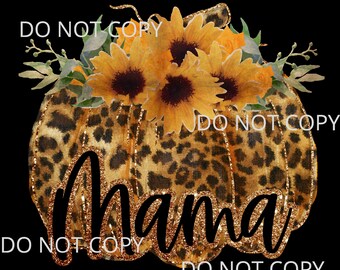 Diseño de camiseta de otoño con calabaza de mamá guepardo y flores, sublimación PNG, diseño de camiseta digital con tobogán de agua.