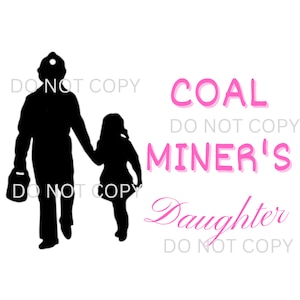 Coal Miners Daughter Loretta Coal Miner Country Music Silhouette Shirt Design Sublimation Waterslide PNG Digital Shirt Design
