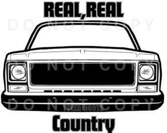 Keepin' It Real Real Country Song Tyler Booth Square Body Truck Country Music Diseño de camiseta Sublimación Watertobogán PNG Diseño de camiseta digital