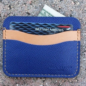 Vintage Style Blue Wallet Handcrafted Guinea Leather Wallet Gift for Men