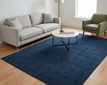 Handmade Tufted Wool Area Rug 5x8: Geometric Modern Decor