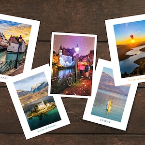 5 cartes postales d'Annecy et son lac
