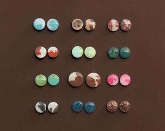 Kleine Ohrstecker / Studs - Kuhfell, Petrol, Cowprint, Leo, Glitter, Türkis, Palomino - September Drop 2026