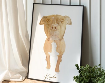 Physical Custom Watercolor Pet Portrait I Personalized Gift I Hand Drawn Pet I Custom Watercolor Pet Drawing I Pet Portraits