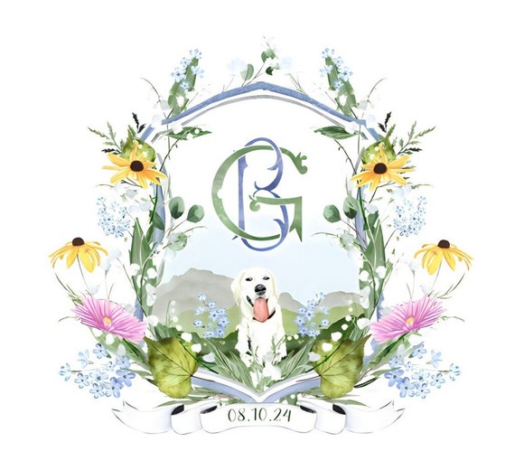 ONE Pet Portrait I Digital Watercolor Custom Crest I Personalized Gift I Hand Drawn Pet I Custom Watercolor Pet Drawing I Pet Portraits