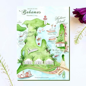 Carte de Mariage Personnalisée à l’Aquarelle | Illustration Numérique | Carte Dessinée à la Main | Fichier Numérique Imprimable
