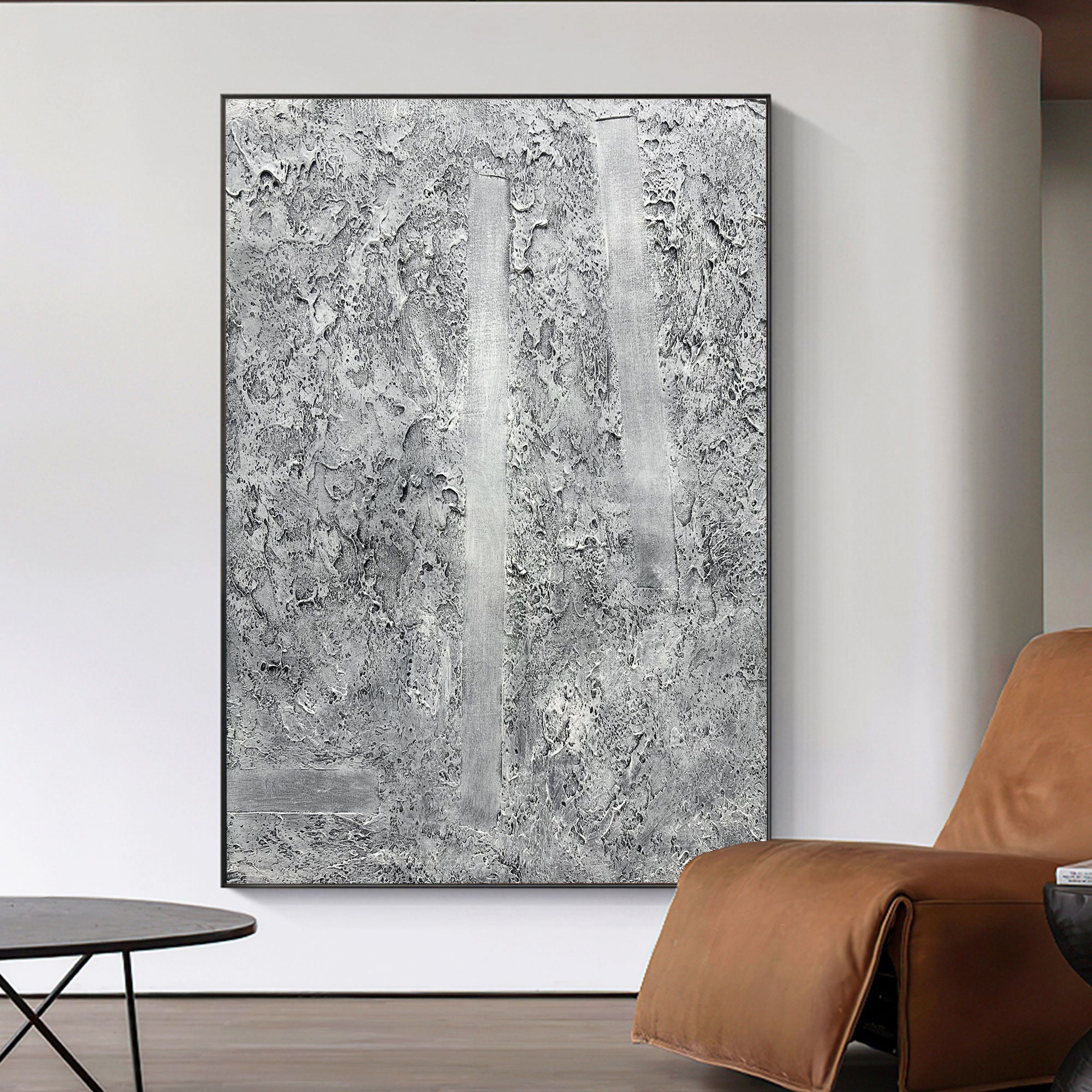 Grey Abstract Painting on Canvas Large Grey Textured Painting Grey ...