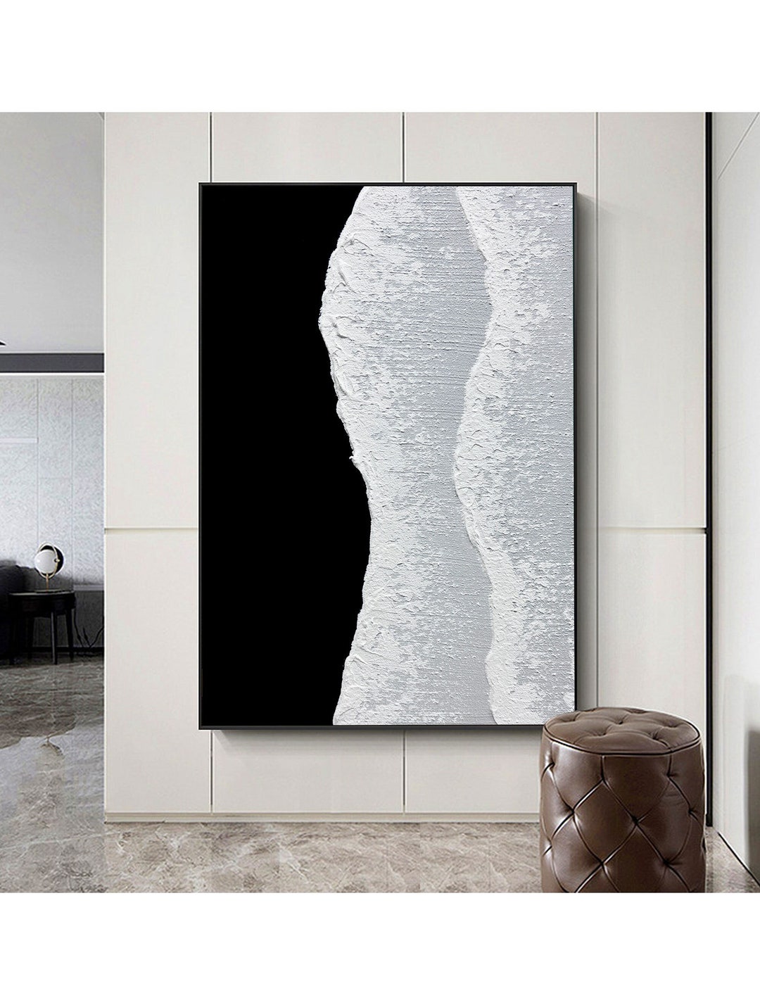 Large Black and White 3D Wall Art Abstract Ocean 3D Wall Art Etsy