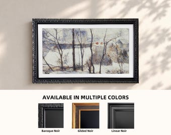 Custom Solid Wood Decorative Bezel, Vintage Black Handmade TV Frame for Samsung The Frame TV 2017-2026 and The Frame Pro Series