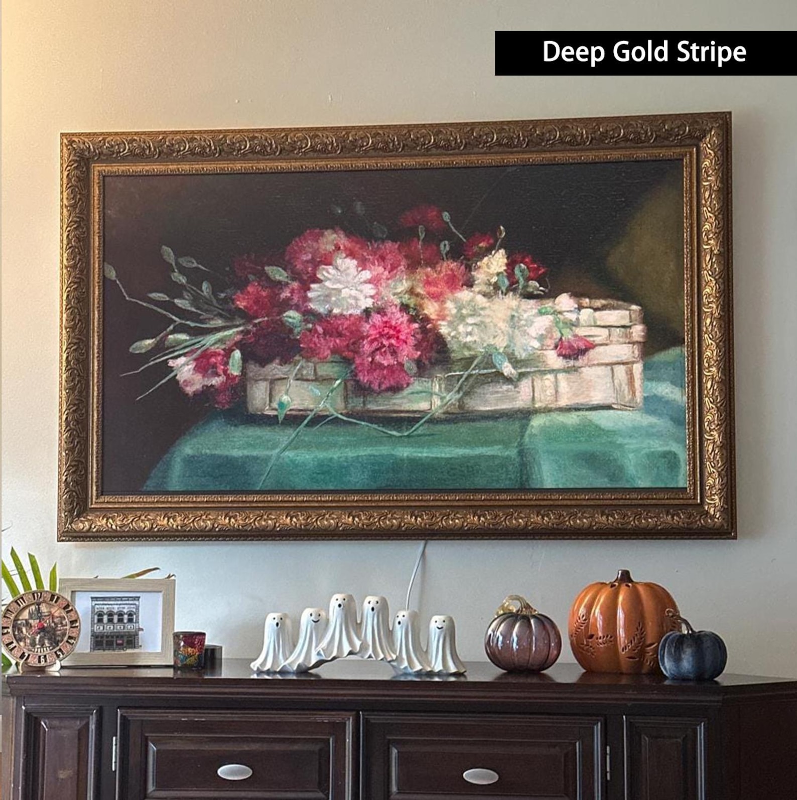 Samsung frame tv bezel,deep gold tv frame,wooden tv frame,Frame TV frames, handmade TV frame,frame for samsung 2021-2025&2025 PRO - 2021-25 THE FRAME 65 inches, Deep Gold Stripe
