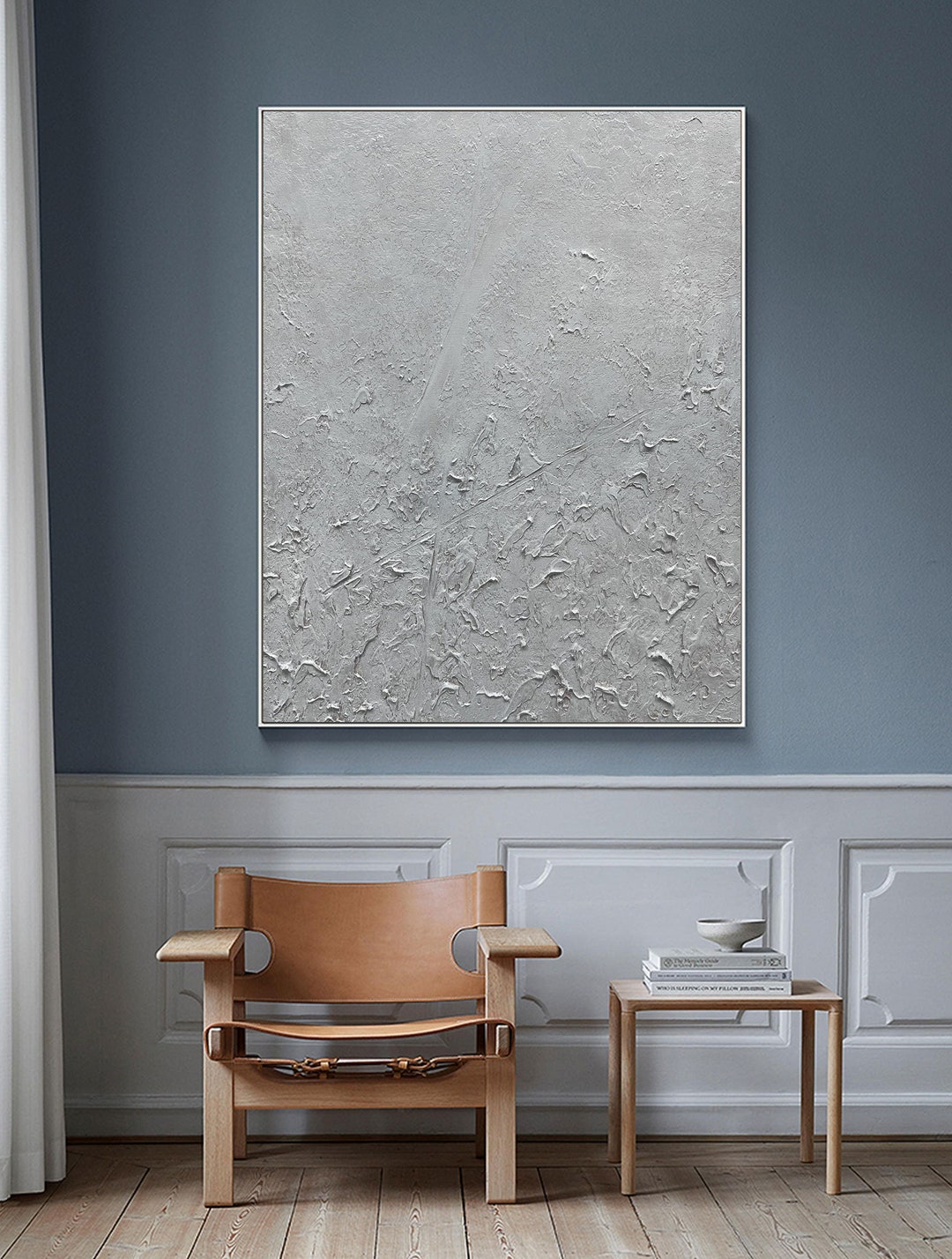 Grey Textured Wall Art, Grey 3d Painting on Canvas, Large Grey Abstract