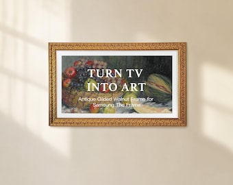 Samsung frame tv bezel,Gold tv bezel,Vintage TV Frame,samsung tv frame,samsung the frame 2021-26&pro,walnut frame,Customizable TV Bezel