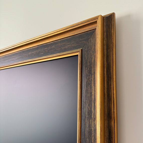 Samsung frame tv bezel, custom brand tv frame, wooden tv frame,Frame TV frames,handmade TV frame,Black and gold frame