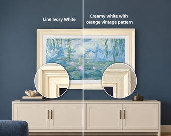 Hand‑crafted Wood Bezel, Modern Cream White, for Samsung The Frame TV, 2017‑2026 and The Frame Pro Models