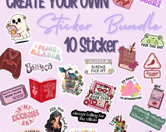 Sticker Bundle ''10 Stickers'' | Vinyl Stickers | Gift for book lovers | Book stickers | handmade stickers | For decorating e-readers