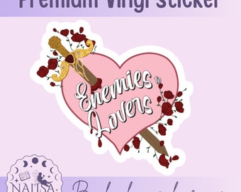 Sticker - Heart - Enemies to Lovers | handmade bookish sticker | gift for book lovers | vinyl sticker | sticker for book journal