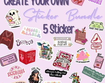 Sticker Bundle ''5 Stickers'' | Vinyl Stickers | Gift for book lovers | Book stickers | handmade stickers | for decorating e-readers