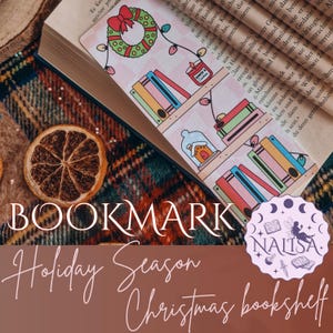 Segnalibro libreria natalizia | Regalo per gli amanti dei libri | fatto a mano in carta | buon bookmas | segnalibro invernale