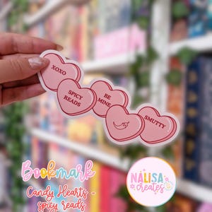 Lesezeichen Candy Hearts - Spicy reads | Geschenk für Buchliebhaber | handgefertigt | bookmark | Bookish merch | spicy romance  | smut books