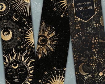 Lesezeichen Set | Sun & Moon | Celestial | Bookmark Astrology | Lesezeichen Astrologie | Geschenk für Buchliebhaber |  Bookmark Bundle