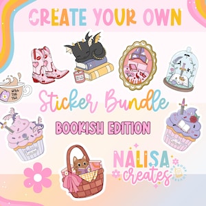 Vinylsticker ''Bookish Edition'' | maak je eigen pakket | boekachtige stickers voor boekdagboek, notitieboek, e-reader, laptop en Kindle