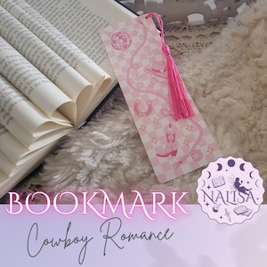 Segnalibro | Storia d'amore da cowboy | Regalo per gli amanti dei libri | fatto a mano in carta | segnalibro cowgirl rosa | estetica da cowgirl