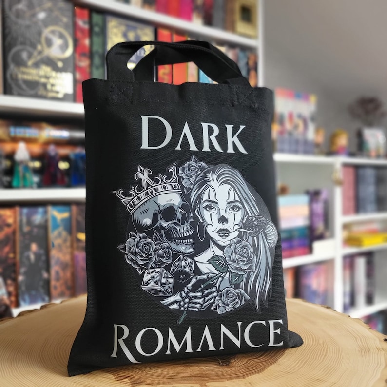 Buchtasche Dark Romance Geschenk für Buchliebhaber Buchhülle für Bücher Tasche für Bücher, E-Reader und Tablets Bild 1